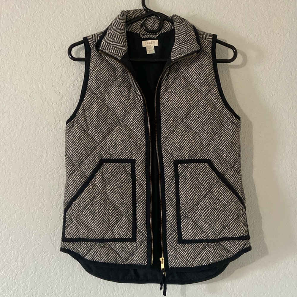 J Crew Herringbone puffer vest
